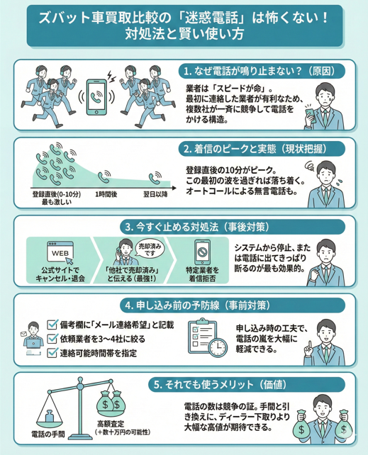 ズバット車買取比較は迷惑？電話がしつこい時の対処法と止め方
