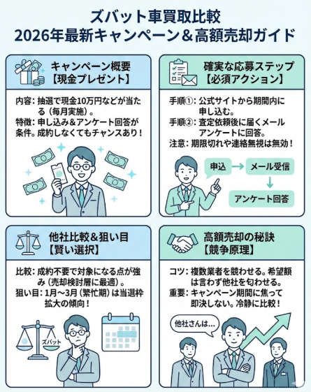ズバット車買取比較キャンペーン2026年版！お得に査定を受ける方法