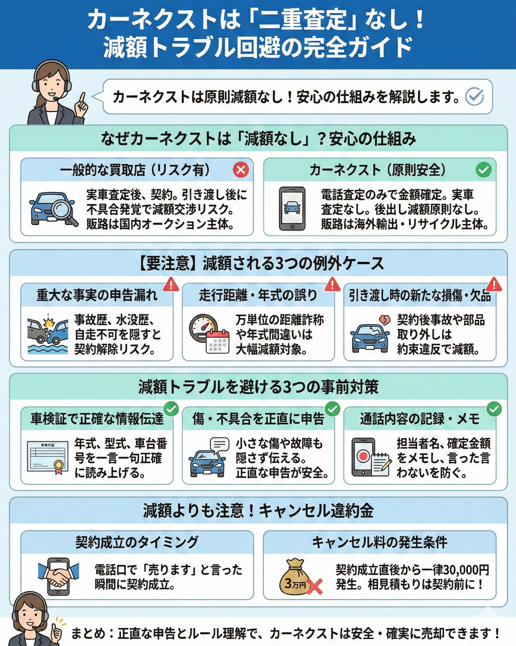 カーネクストで査定減額はある?減額されるケースと事前にできる対策